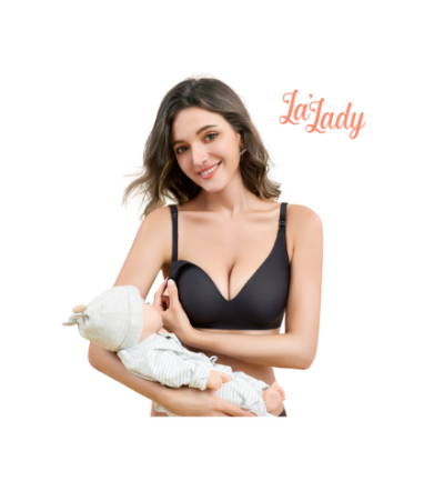 la-lady גאיה – חזיית הנקה תומכת, ללא ברזלים, בצבע שחור